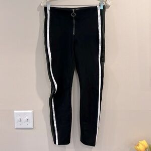 🔥Zara Black Pants with White and Green Stripes🔥